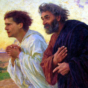 THE DISCIPLES PETER AND JOHN CAME RUNNING TO THE TOMB ON THE MORNING OF THE RESURRECTION- Eugene Burnand